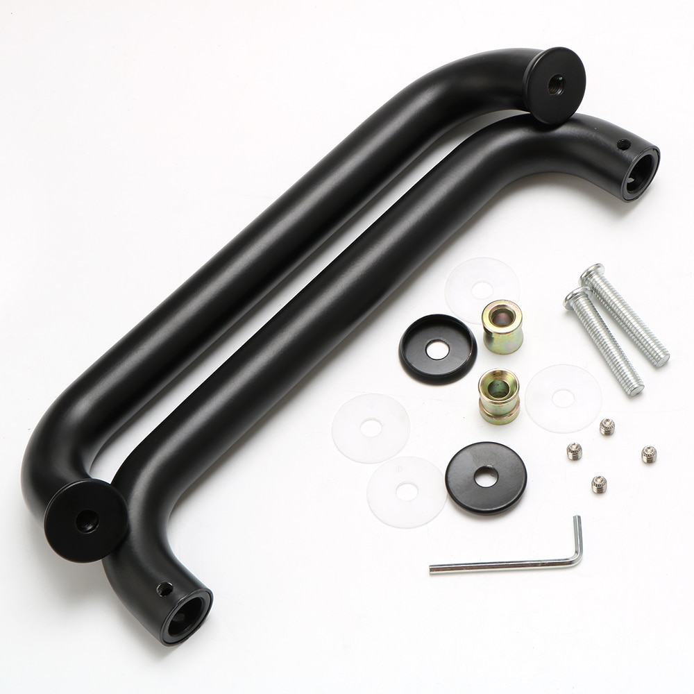 10/14/18 Inch Square Tubular Glass Door Handle Black 304 Stainless Steel Sliding Barn Door Handle for3-20mm glass wood door