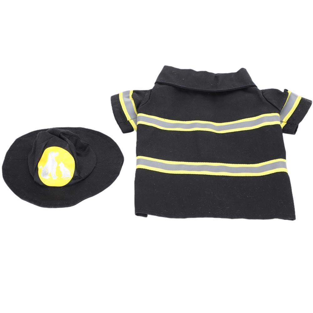 Disfraz de bombero para perros con sombrero, chaqueta de bombero para perros y mascotas, Disfraces de Halloween para cachorros, gorro de gato