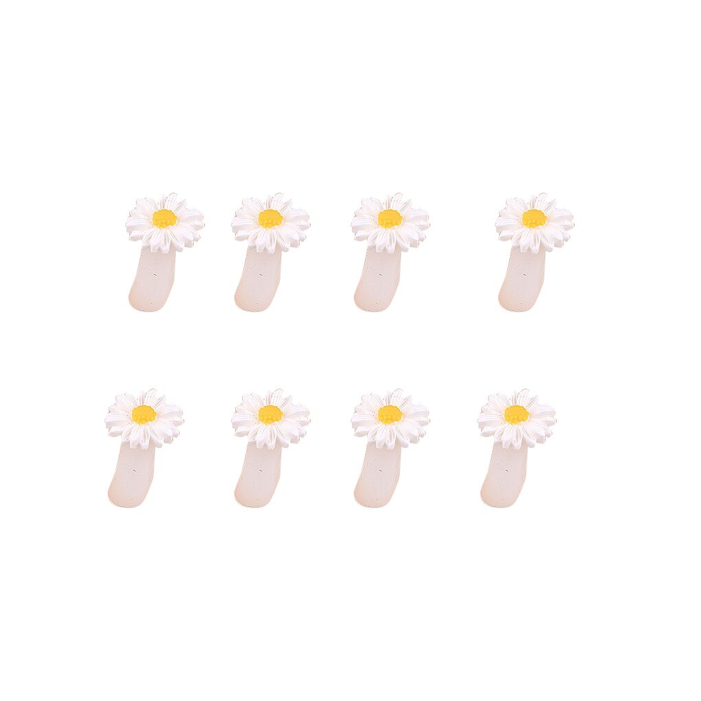 8 unids/set separadores de dedos de silicona Corazón de flor espaciadores de uñas dedos pies Gel UV salón de manicura pedicura herramienta: Amarillo claro