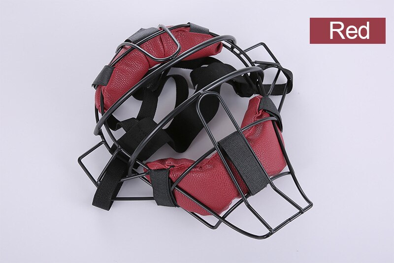 Baseball beskyttelsesmaske casco beisbol softball stålramme strejke ansigtsmaske hovedbeskyttelse hjelm bord baseball udstyr: Rød