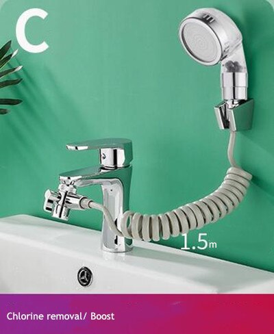 Bathroom Water Faucet External Shower Head Set Toilet Wash Basin Extend Wash Hair Artifact Hold Small Nozzle Wash Hair Shower: c1