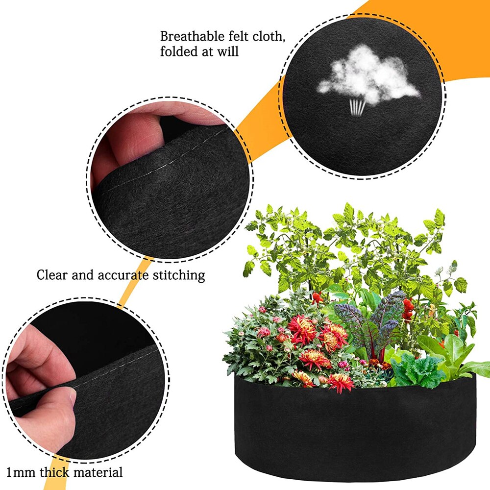 10/40/50/100 Gallons stof tuin verhoogd bed ronde plantcontainer kweekzakken stof plantenbak voor planten kwekerij pot