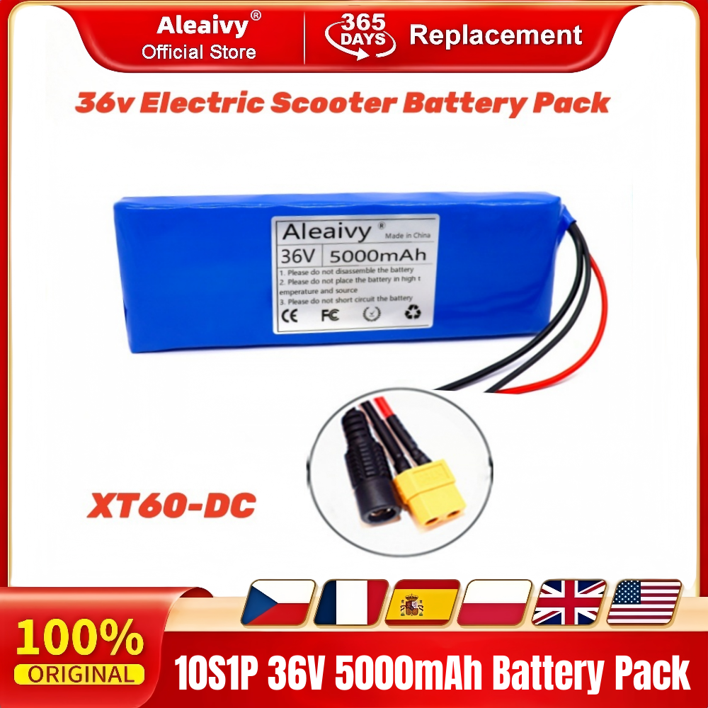 36V 10S1P 5000mAh batería 5Ah 18650 baterías recargables de iones de litio coche eléctrico bicicleta Scooter 20A BMS 500W