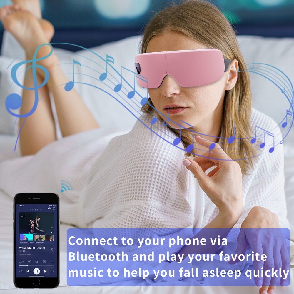 Electric Eye Massager Wireless Digital Eye Mask Compress Adjustable Elastic Band Vibration Massage Eye Relief Fatigue