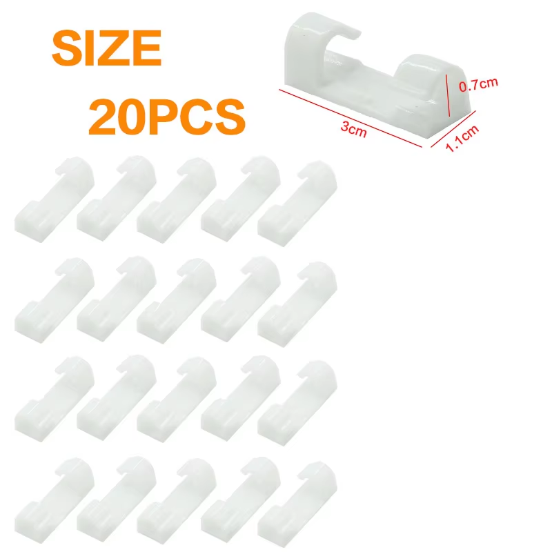 20 clip per cavi, organizer, supporto per cavi, gestione dei cavi, gestione dei cavi autoadesiva, avvolgicavo a morsetto fisso: nero