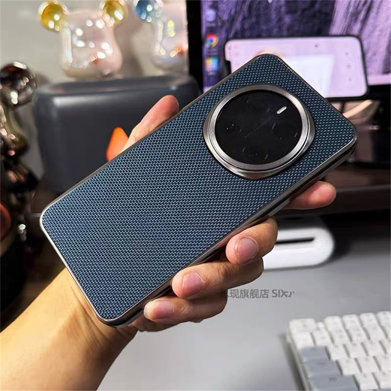 Coque pour Honor Magic 7 Pro, en Nylon tissé, cuir mat, housse respectueuse de la peau pour Magic7 Pro 5G, coque de luxe antichoc: Bleu