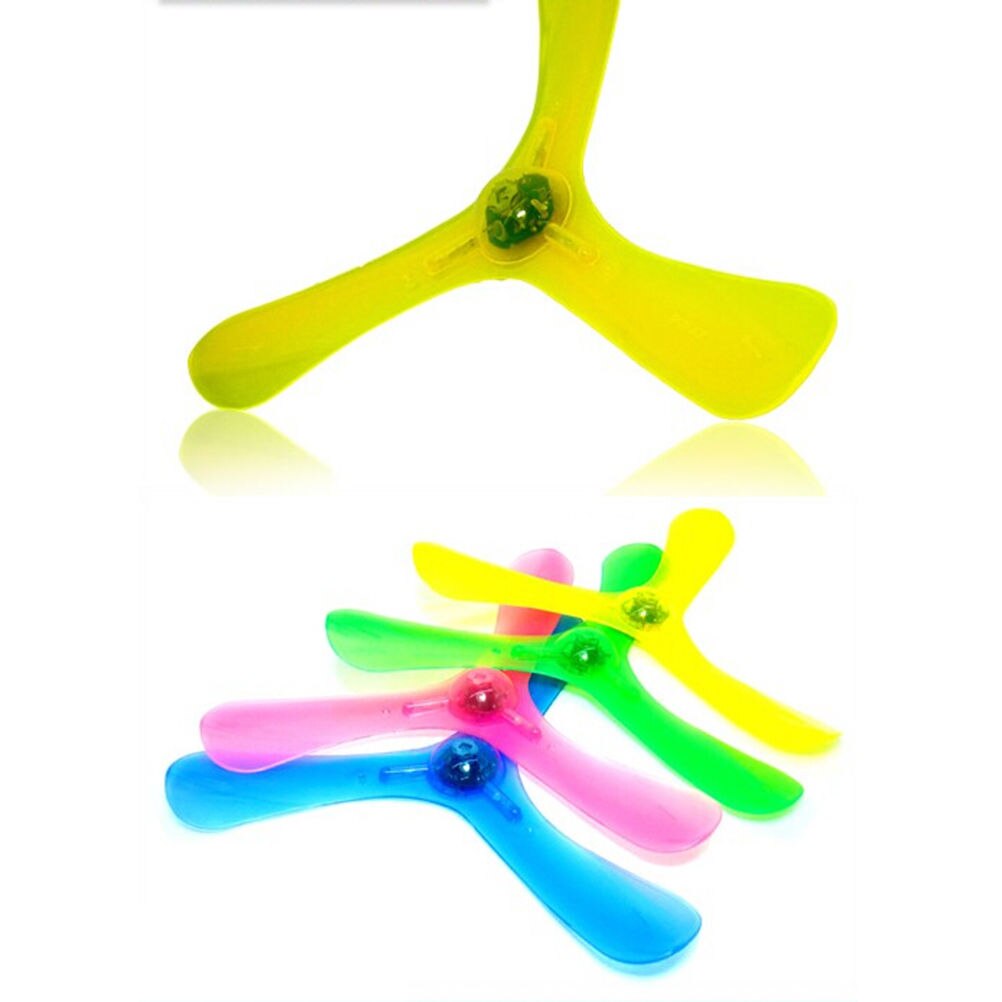 1 stk boomerangs tallerkenskive led lysende flash oplyst flyvende legetøj børn udendørs legetøj tilfældig farve: Default Title