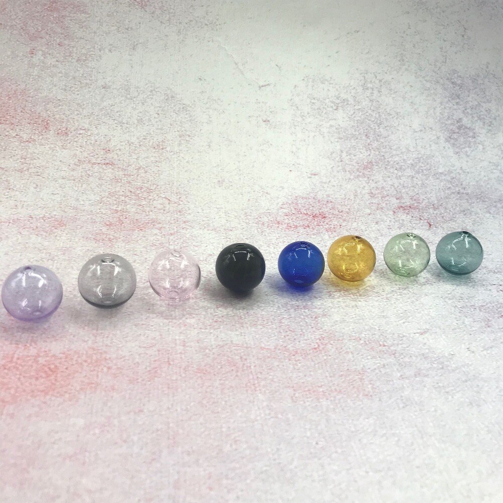 20pcs/lot 20mm color top Mini Globe Glass Round Bottle Beads Necklace Pendant Locket two holes Ball Jewelry terrarium