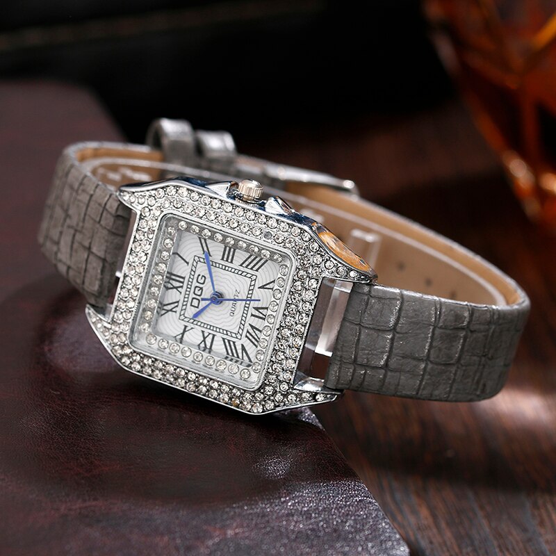 W nowy plac owalny damski zegarek rzymski Gypsophila moda kwarc osobowości diament w stylu retro prosty zegarek