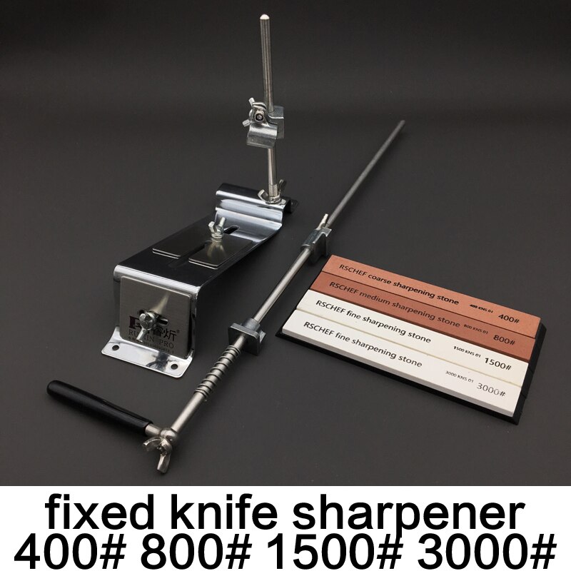 1/2/3/4Pcs fixed knife sharpener Angle sharpener white alundum 240 400 600 1000# Kitchen tools sharpening system: Gold