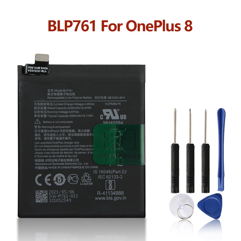Original Replacement Battery For OnePlus 8 8Pro 8T 9 9Pro OnePlus Nord N10 Nord N100 BLP761 BLP759 BLP785 BLP813 Phone Battery: For OnePlus 8