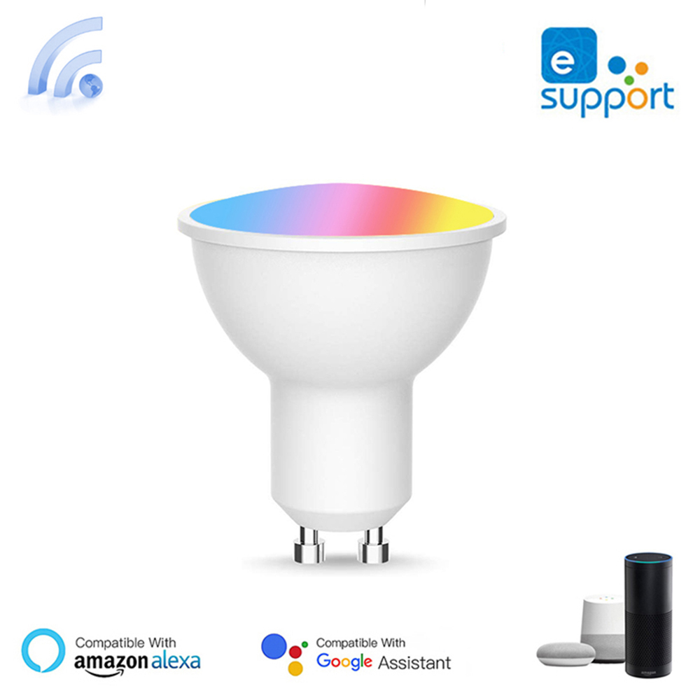 1-10PCS Gu10 Wifi Smart LED Light Bulb Spotlight Smart Home 220-240V 4W DIY Adjustable RGB+CCT Magic Bulb Ewelink Alexa Google
