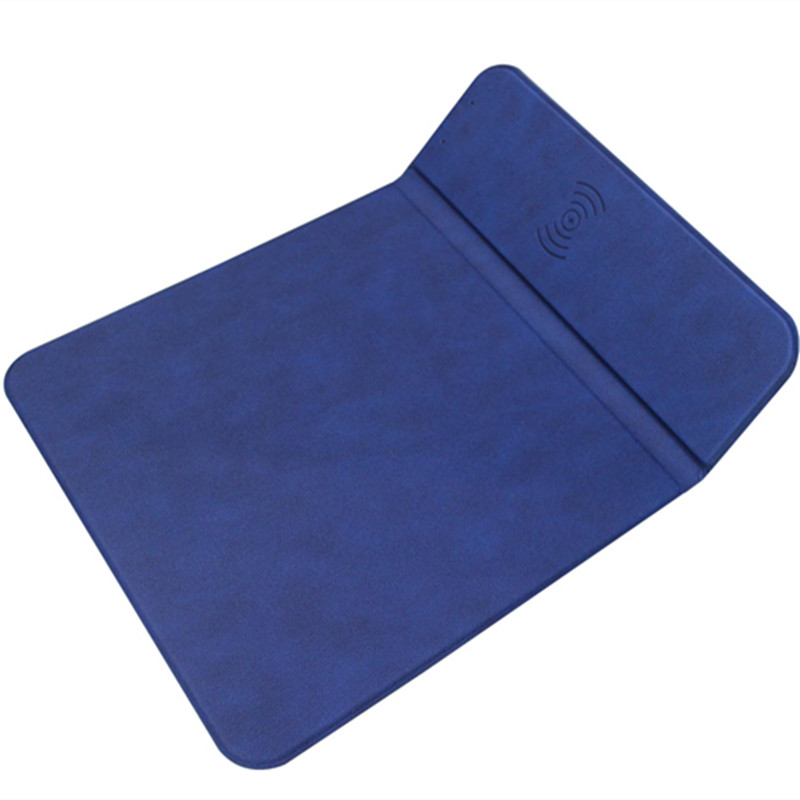 Alfombrilla de ratón de carga inalámbrica Qi de 15W, cargador inalámbrico de teléfono móvil de tela plegable para iPhone 13, 12, 11 pro, 8plo Max, Samsung S21, S20: Blue