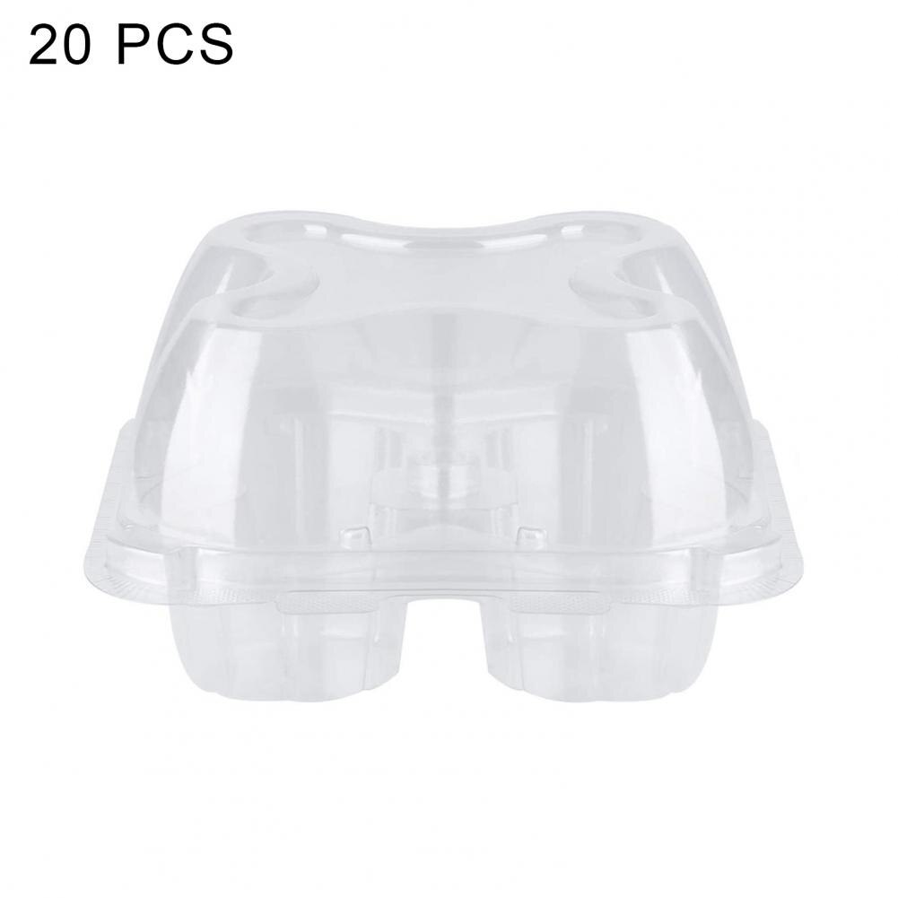 20Pcs Cake Container Milieuvriendelijke Stapelbaar Pet 4 Gaten Cake Houder Doos Voor Keuken Milieuvriendelijke