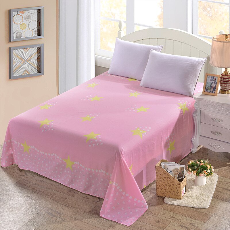 100%  bomuldsstjerner månestribet fladt lagen til enkelt dobbeltseng børn voksne soveværelse brug sengetøj (ingen pudebetræk ) xf638-11