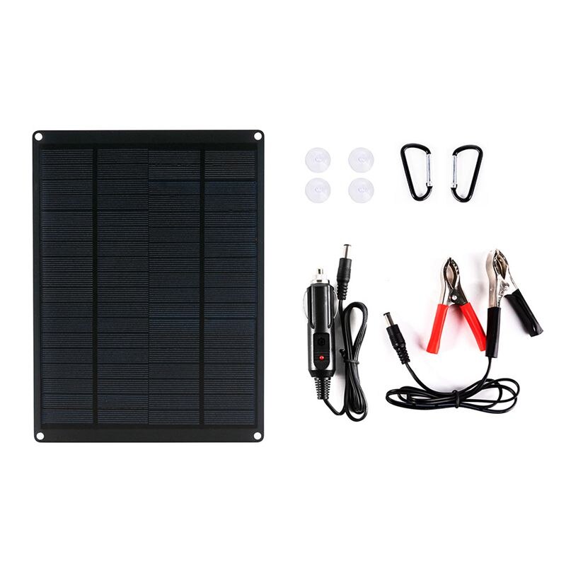 20W Solar Panel Kit 18V/5V USB Solar Mobie Charger Solar Cell with 10A/20A/30A/40A/50A/60A Controller for Outdoor Camping Hiking