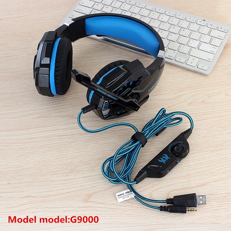 KOTION EACH G2000 G9000 G4000 stereo gaming headset big pc for computer with microphone LED Light Deep Bass gamer headphones