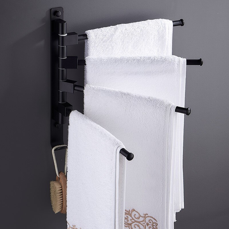 Espace noir aluminium porte-serviettes salle de bain salle de bain deux pôles serviette pôle salle de bain réceptacle cintre