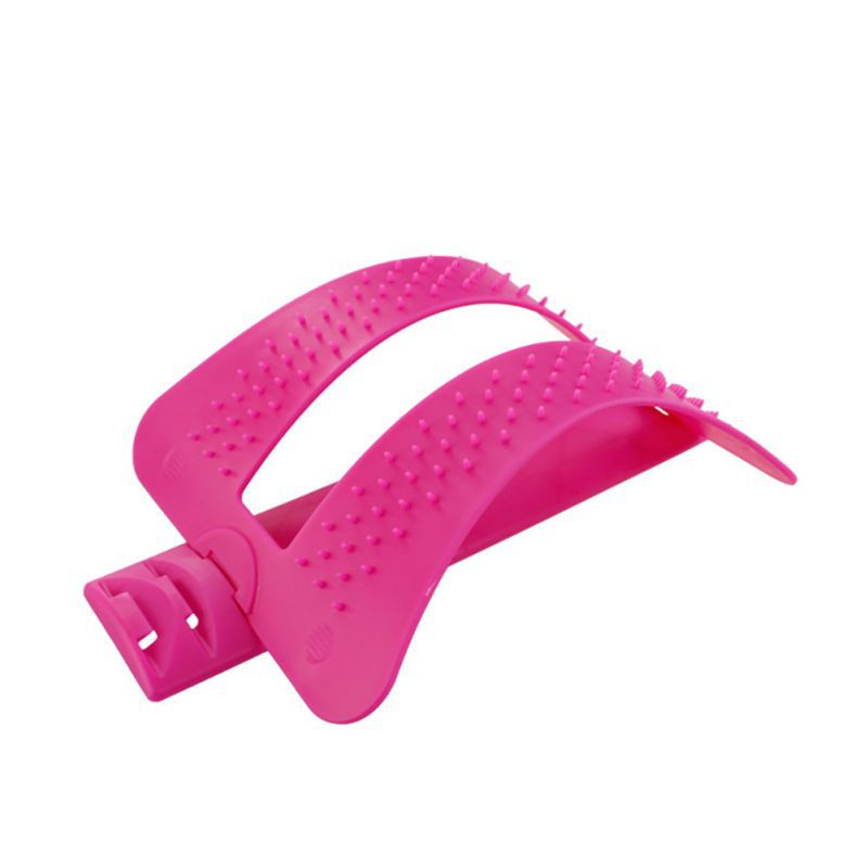 Alivio del dolor de la columna Dispositivo de estiramiento de tracción Lumbar Tabla de masaje de espalda relajado de cintura Prevención de Hernia Lumbar Brace 7: Rosa