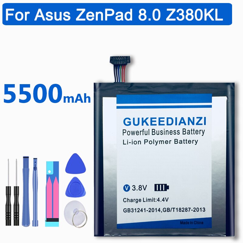 GUKEEDIANZI Tablet Battery - 5500mAh - For Asus ZenPad 8.0 Z380KL Z380C Z380CX P022 P024 - Replacement Part