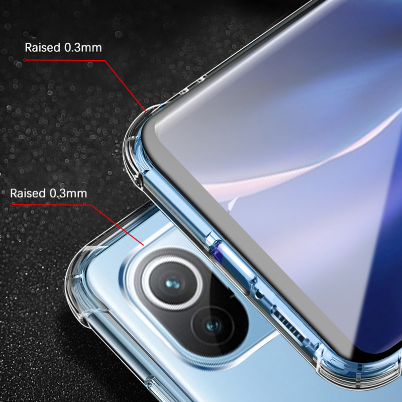 Mi11 schutzhüllen für xiaomi  mi 11, 5g /  Profi / Ultra / lite: transparente tpu-silikon-schutzhülle mit passgenauem Stoßstange für sterben rückseite des xiaomi  mi 11x Profi