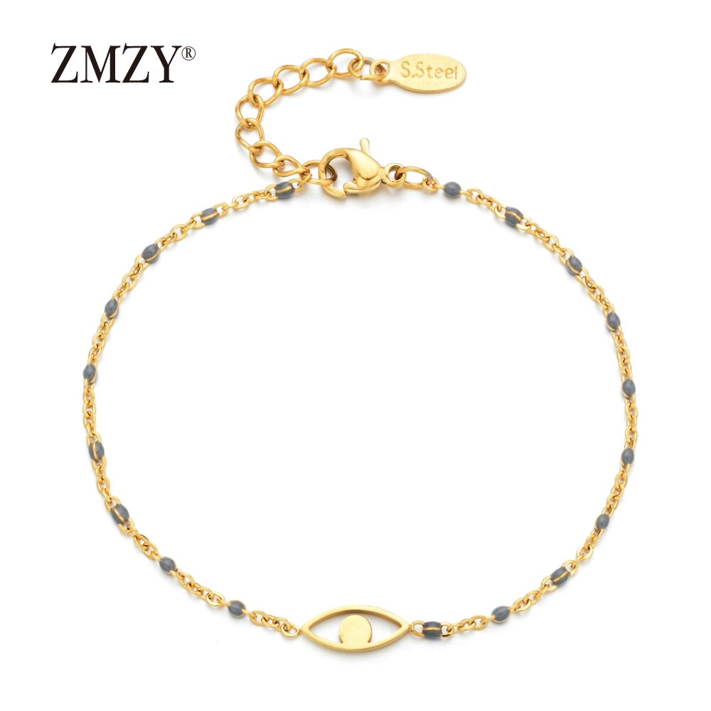 ZMZY Bohemian Trendy Turkse Evil Eye Armband Rvs Gouden Ketting Armband Verstelbare Vrouwelijke Bruiloft Sieraden