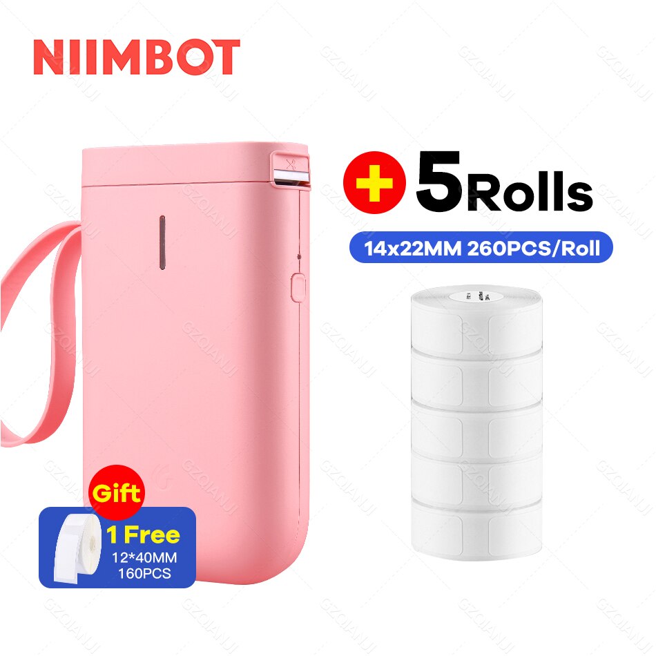 Niimbot D11 Label Printer Mini Wireless Sticker Printing Label Maker with 5 10 Roll White Paper Official Phone Price Tag Printer: PK 5White Label