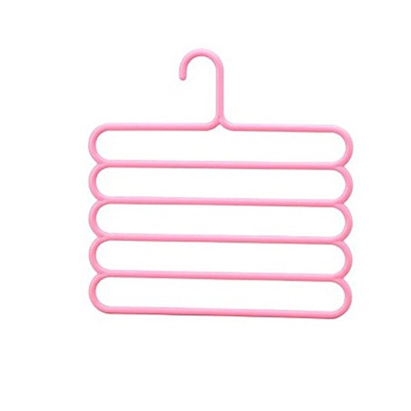Perchas multifuncionales para ropa de 5 capas, estante de tela para almacenamiento de pantalones, estante colgante, organizador de ropa antideslizante, estante de almacenamiento: pink