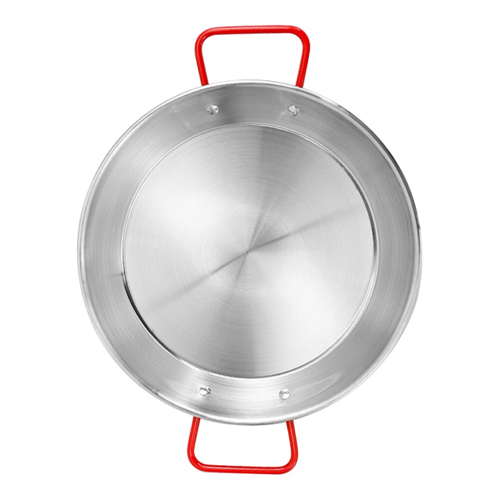 Durable With Handles Without Coating Stainless Steel Cookware Cooking Anti Scald Restaurant Paella Pan Large Capacity Easy Clean