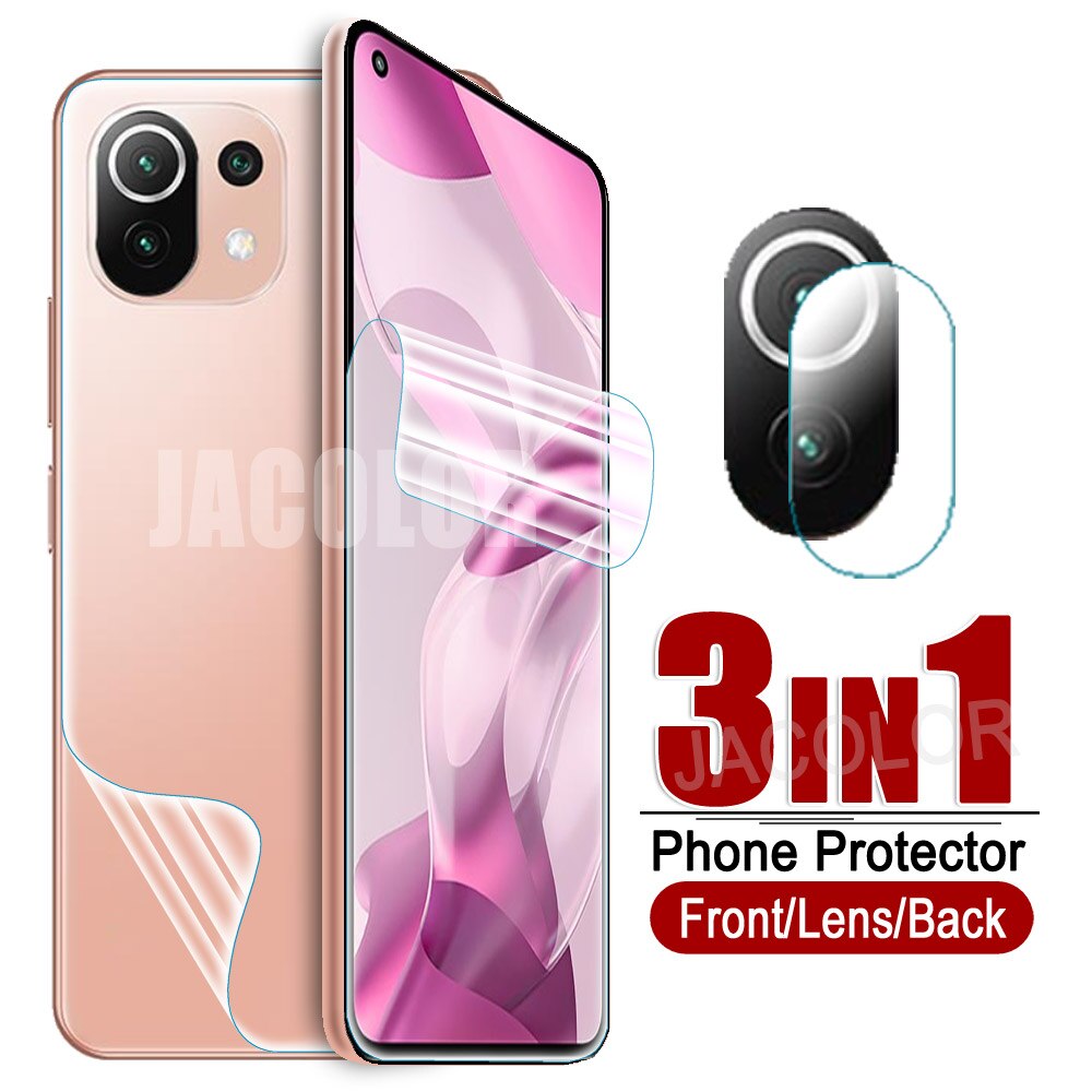 Pellicola protettiva per Xiaomi Mi 11 Lite 5G NE pellicola protettiva per Gel per schermo/Cover posteriore pellicola idrogel/vetro per fotocamera per Xiaomi11Lite Mi11Lite: 3 in 1 / For Mi 11 Lite 5G NE