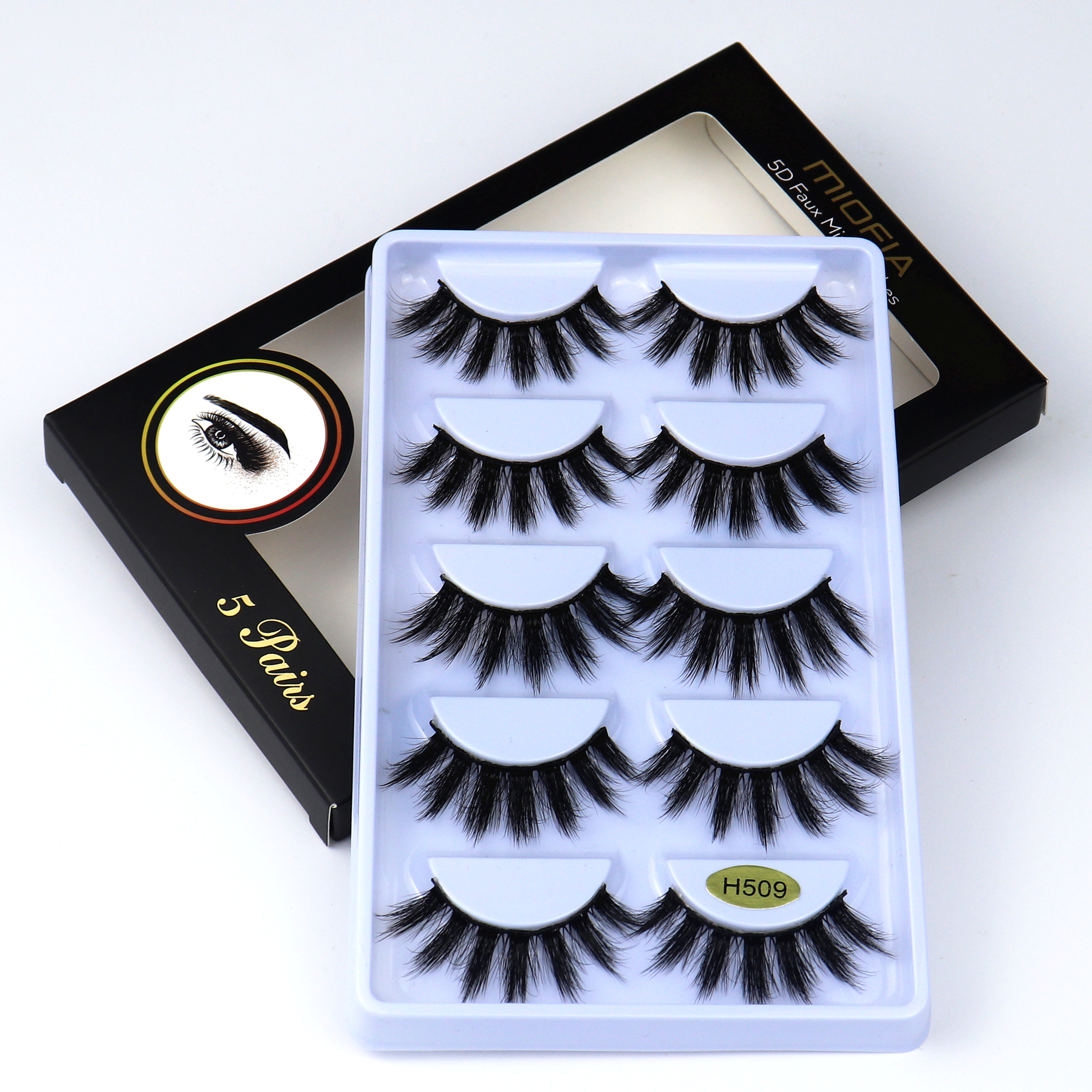 MIOFIA 3D ciglia finte in visone 20mm ciglia finte naturali 5 paia faux cils pack ciglia trucco estensione ciglia in seta maquiagem