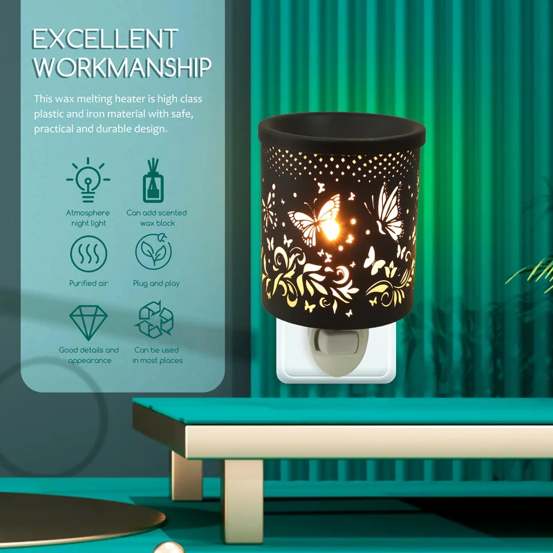 Metal Plug In Wax Warmer Electric Burner Scented Oil Night Lamp Aromatherapy Furnace Bedroom Incense Burner