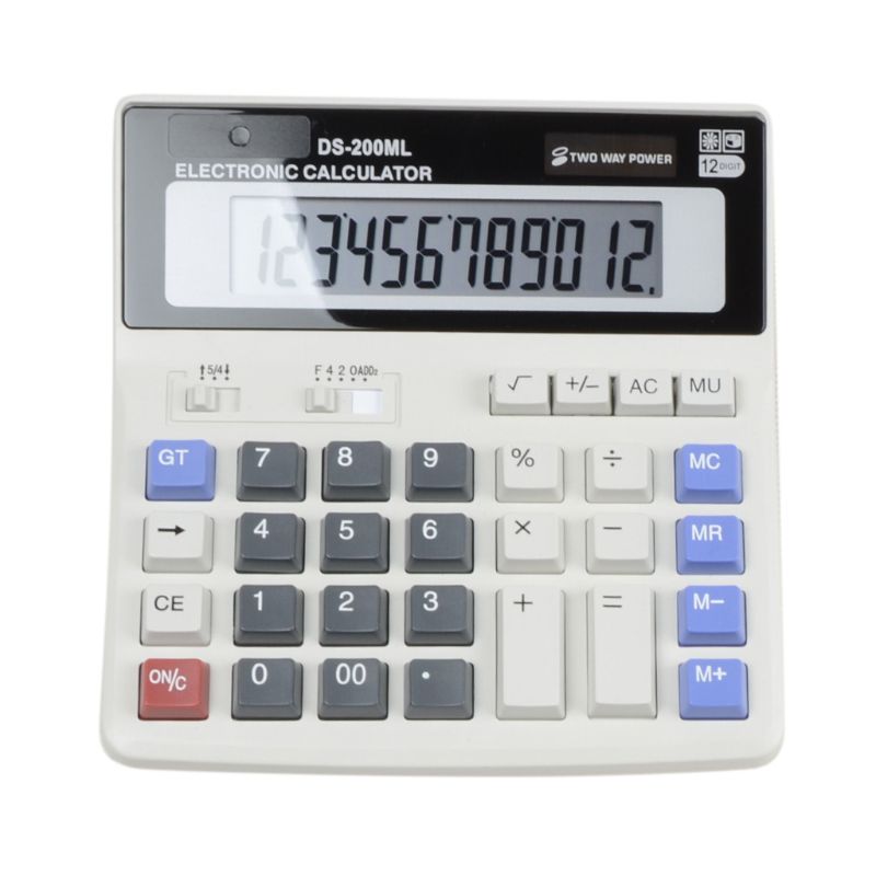 Calculadoras de escritorio de Electrónica Científica de función estándar, Doble potencia, botón grande, pantalla LCD grande de 12 dígitos, portátil para: Default Title