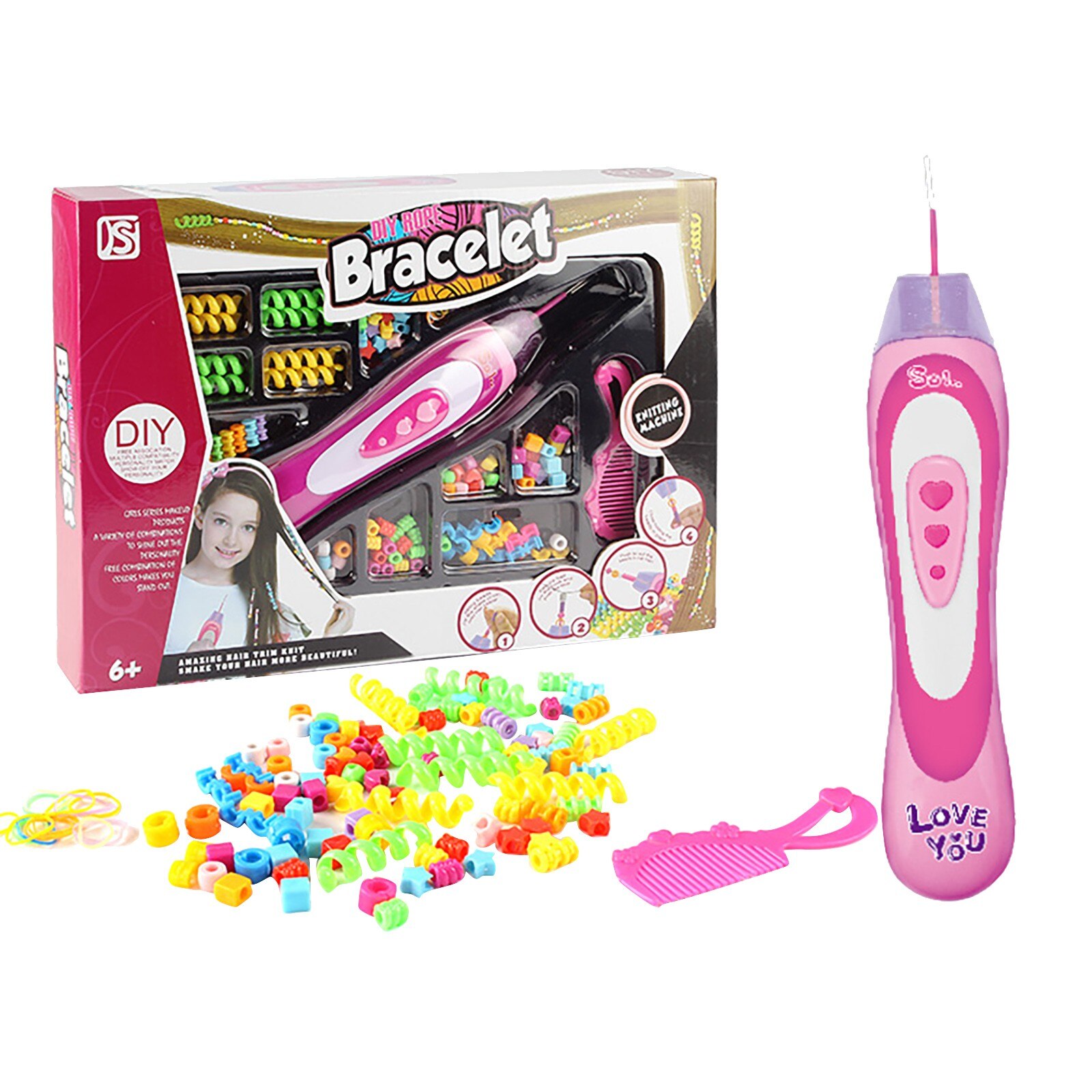 In Stock DIY Hair Knitting Machine Braid Hair Tools Knitting Hair Knitting Roll Twisted Xmas Girl Droshipping: Default Title
