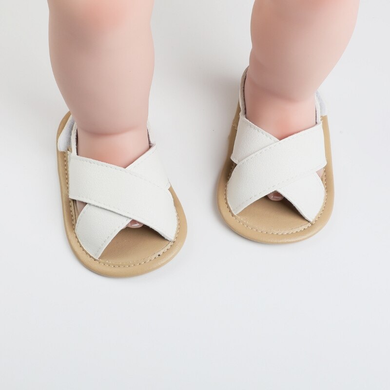Baby Boys Girls Roma Sandals Cross Hollow Out Soft Sole Summer Beach Shoes First Walkers