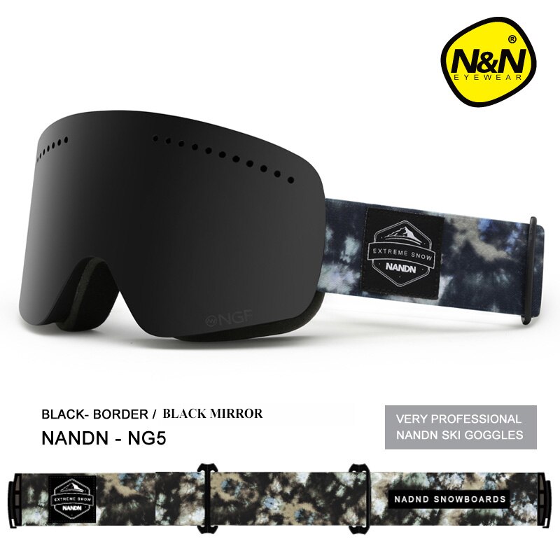 NANDN Ski Goggles Double Layer UV 400 Anti-Fog Ski Mask Glasses Men Women Skiing Snow Snowboard Goggles Multifunction Eyewear