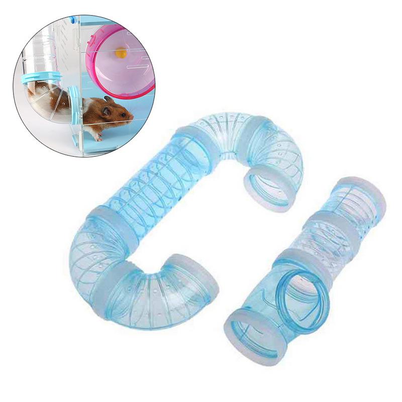 Gör-det-själv husdjur hamster rörledning ansluten tunnel leksak extern rörledning tunnel hamster tillbehör hamster bur leksak för träning sport