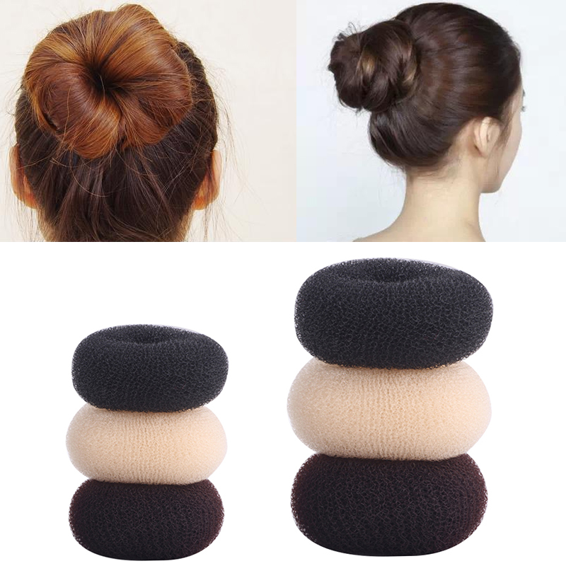 S M L Schwarz/Braun/Elfenbein Haarknoten Maker Donut Bagel Für Mädchen Haar Werkzeuge Haarnadel Haar Zubehör für Frauen Styling Zöpfe
