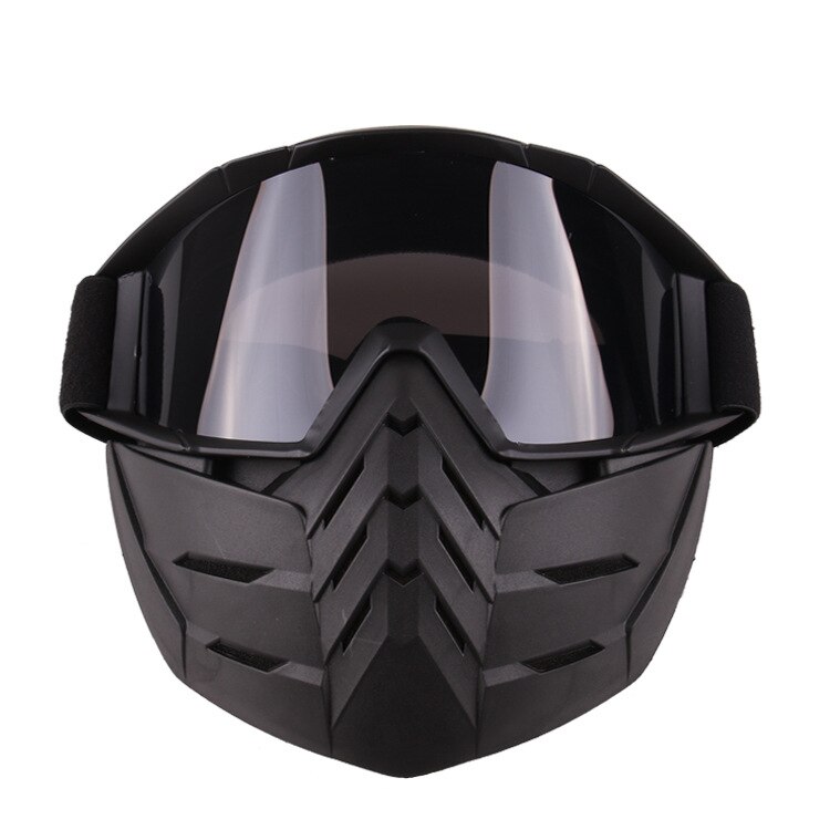 Herorider óculos de proteção motocross máscara poeira da bicicleta gafas com destacável máscara cs vintage motocicleta tubarão capacete óculos: 2