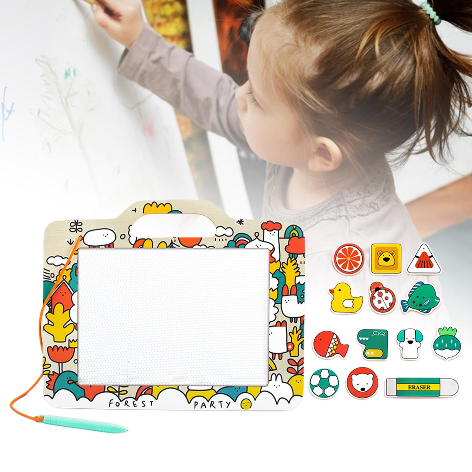 Magnetic drawing board, writing board, painting, sketching pad for games, kindergarten: Animal bus