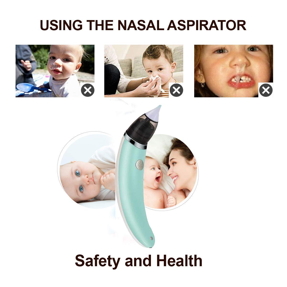 Baby Kid Neuszuiger Elektrische Babysnuiter Pasgeboren Baby Care Snot Sucker Neus Slijm Cleaner Hygiënische Neus Aspirator D30