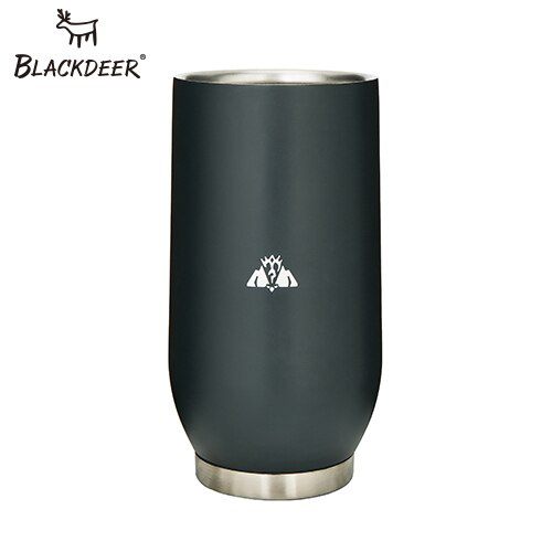 Vaso termo BLACKDEER de 11 OZ, vaso de cerveza para acampar al aire libre, vaso de doble capa de acero inoxidable 304, taza para el vientre de café con agua helada: Black