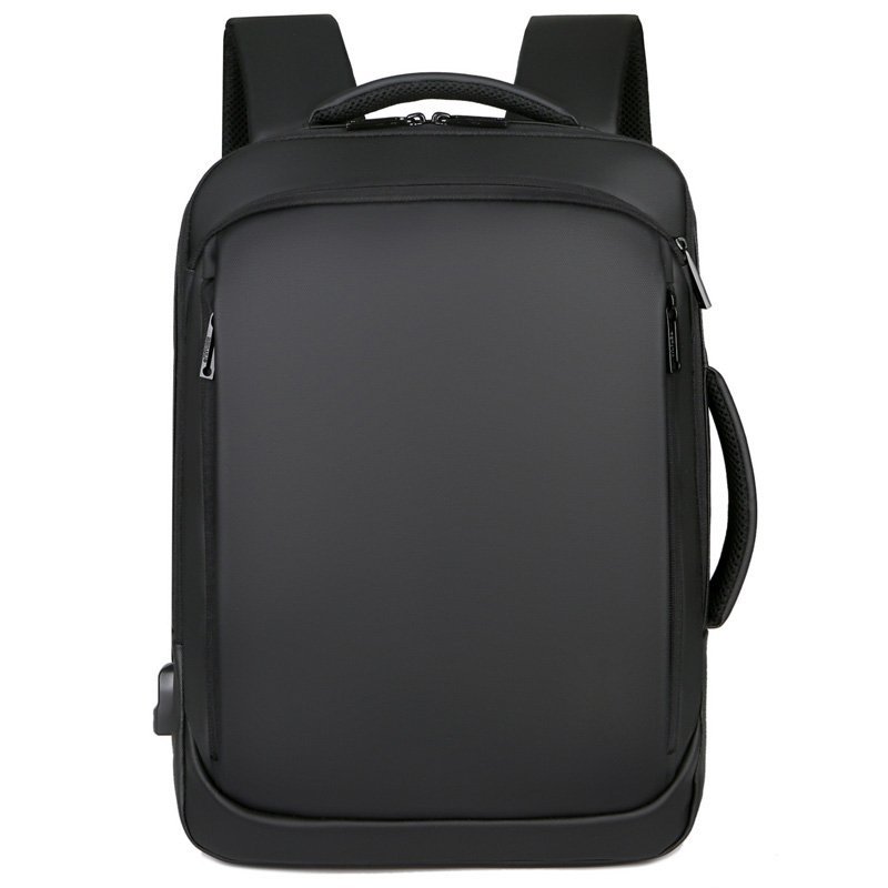 Rucksack Für Männer Multifunktionale Geschäft Notizbuch Rucksack USB Ladung Wasserdichte Film männer Rucksack lässig Tasche: Schwarz