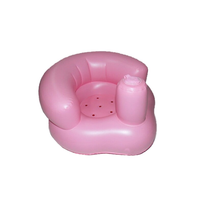 Kids Baby Seat Opblaasbare Stoel Sofa Bad Stoelen Dining Kinderwagen Roze Groen Pvc Zuigeling Draagbare Play Game Mat Banken Leren kruk: Pink