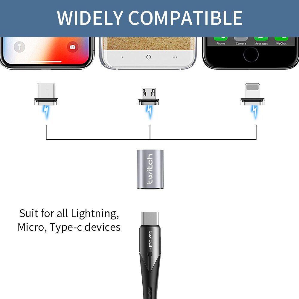 Twitch Magnetic USB Type C Adapter For iPhone X Samsung Xiaomi USB C Magnetic Adapter Type C Female to Micro USB Male Connector