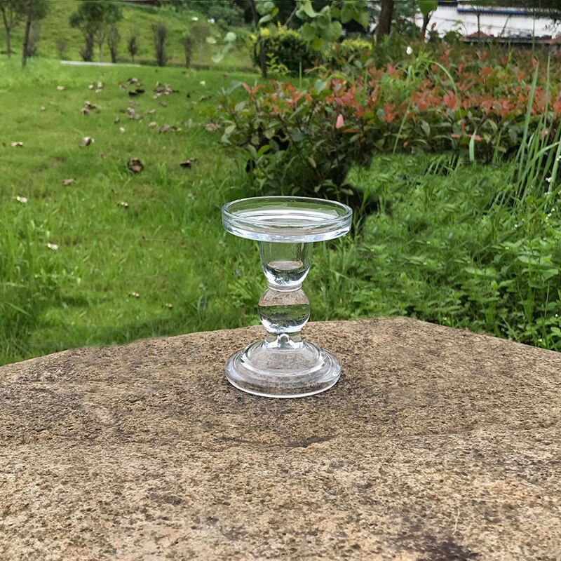 Ljusstake med hög ljusstake transparent ljusstake perfekt dekoration ljusstake: B
