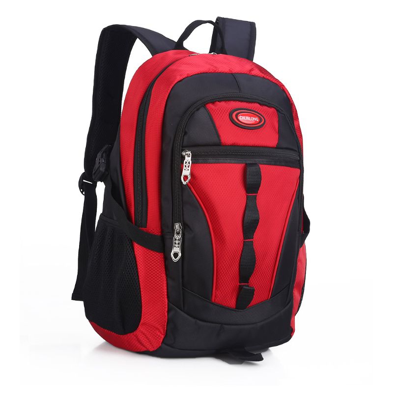 Mode Nylon Rugzak Schooltas Casual College Dagrugzak Voor Tiener: Rood