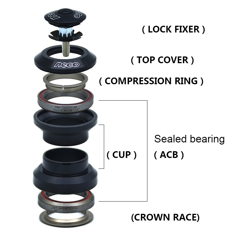 Neco gevindløst leje headset 34 mm ec34 28.6 30 headset ekstern kop road mountain mtb cykel 34 mm