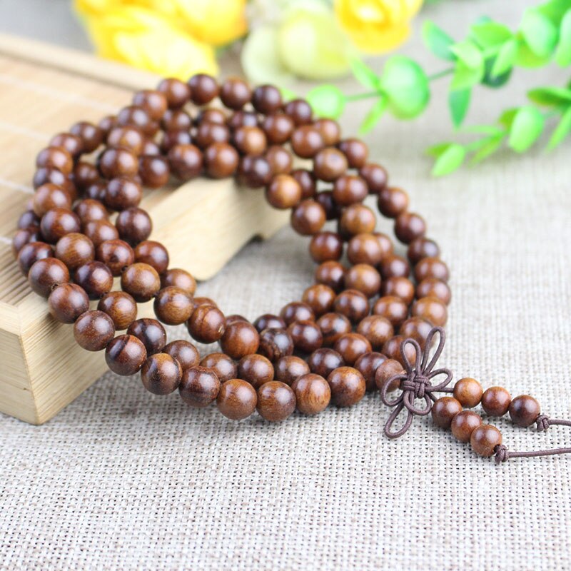 African rosewood natural red precious treasure bracelet solid wood old material 8mm108 beads men and women necklace