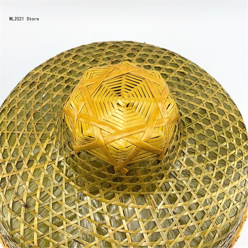 Bamboo Hat Asian Hat Chinese Hat Conical Hat Rice Farmer Hats HandWoven Adult Travel Straw Hat Coolie Hat